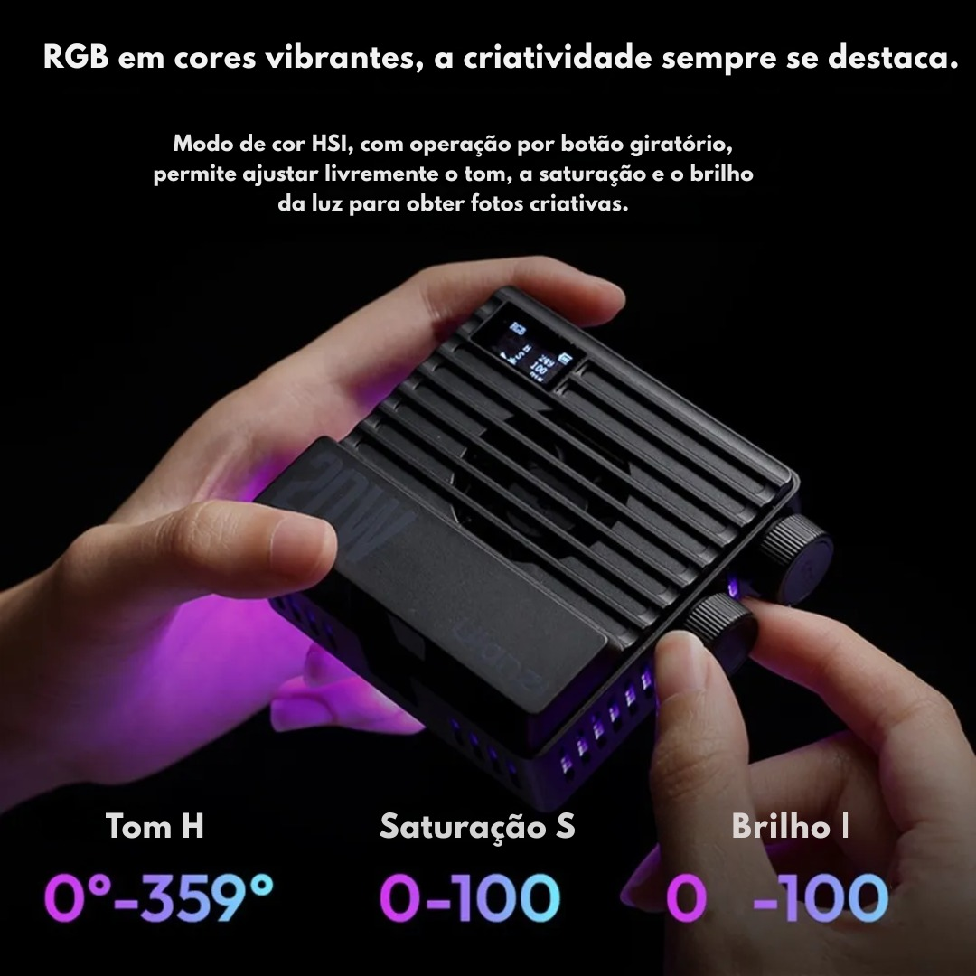 Luz de Painel LED RGB LE20 20W – Iluminação Profissional para Foto e Vídeo