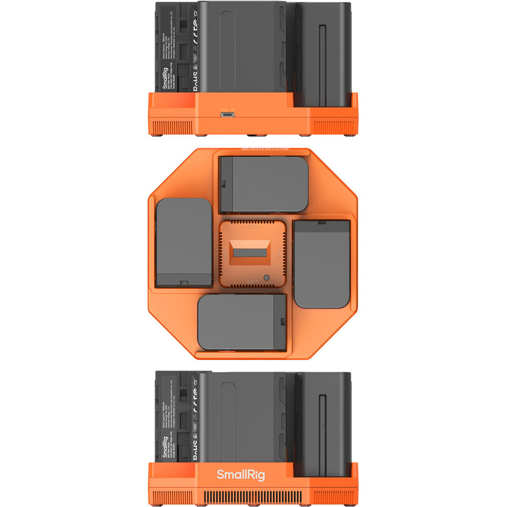 Kit de Carregador SmallRig com 4 Baterias NP-F970 - Alta Capacidade para Câmeras Sony Série L e Iluminação