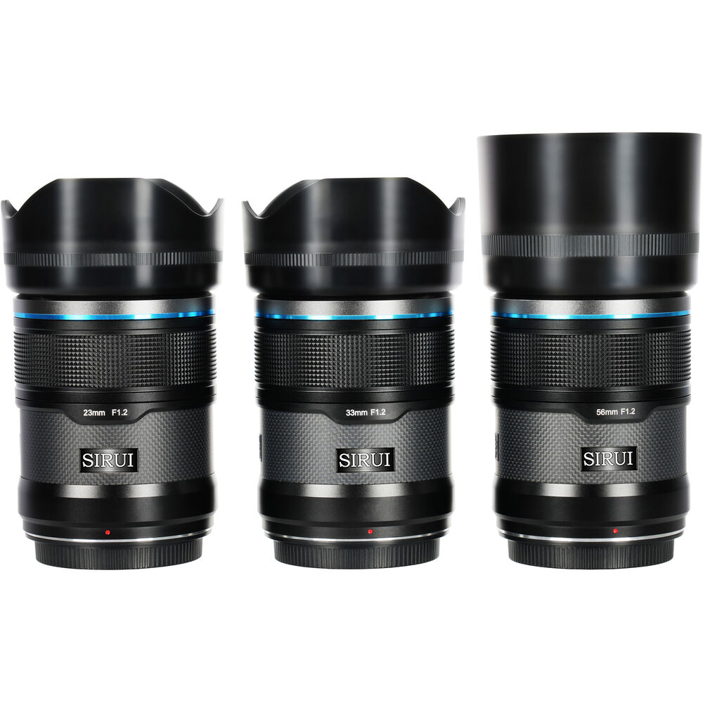 Kit de 3 Lentes Sirui Sniper f/1.2 para Sony E - 23mm, 33mm e 56mm