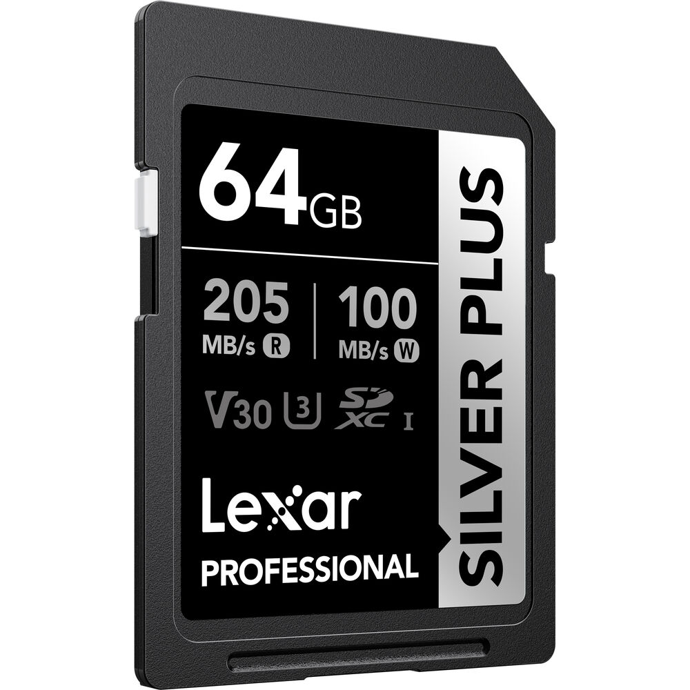 Cartão de Memória SDXC Lexar Professional Silver Plus 64GB UHS-I 205MB/s