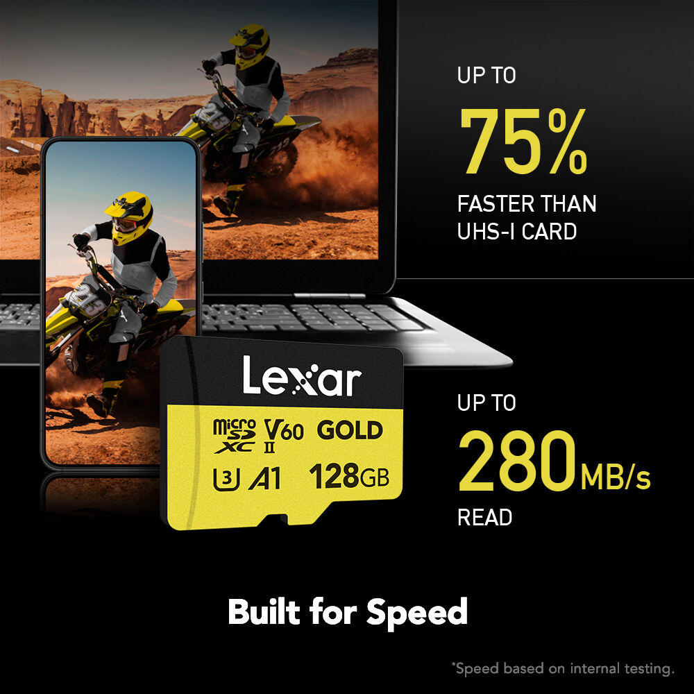 Cartão de Memória microSDXC Lexar Gold 128GB UHS-I 280MB/s