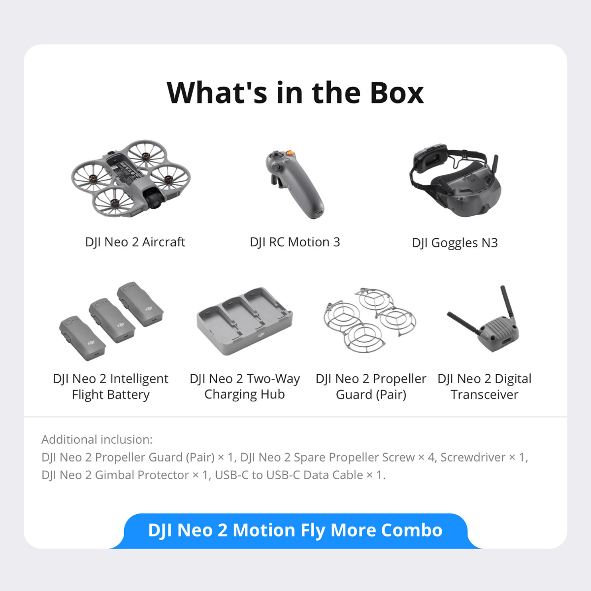  Drone DJI Neo 2 Fly More com RC Motion 3 e Goggles N3