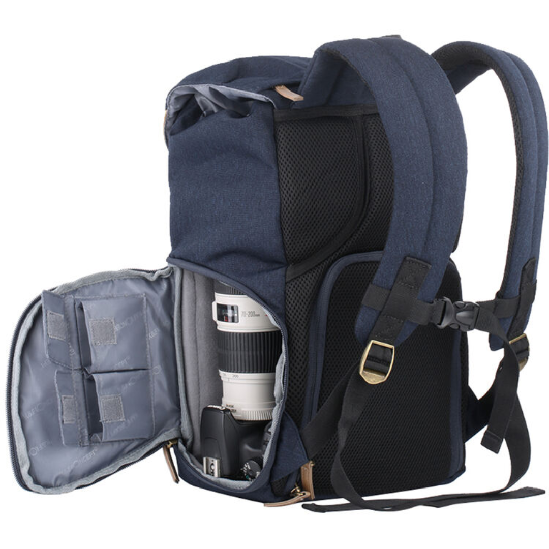Mochila K&F Concept Urban Wander 02 20L – para Câmera, Notebook 15,6" e Tripé (Azul)