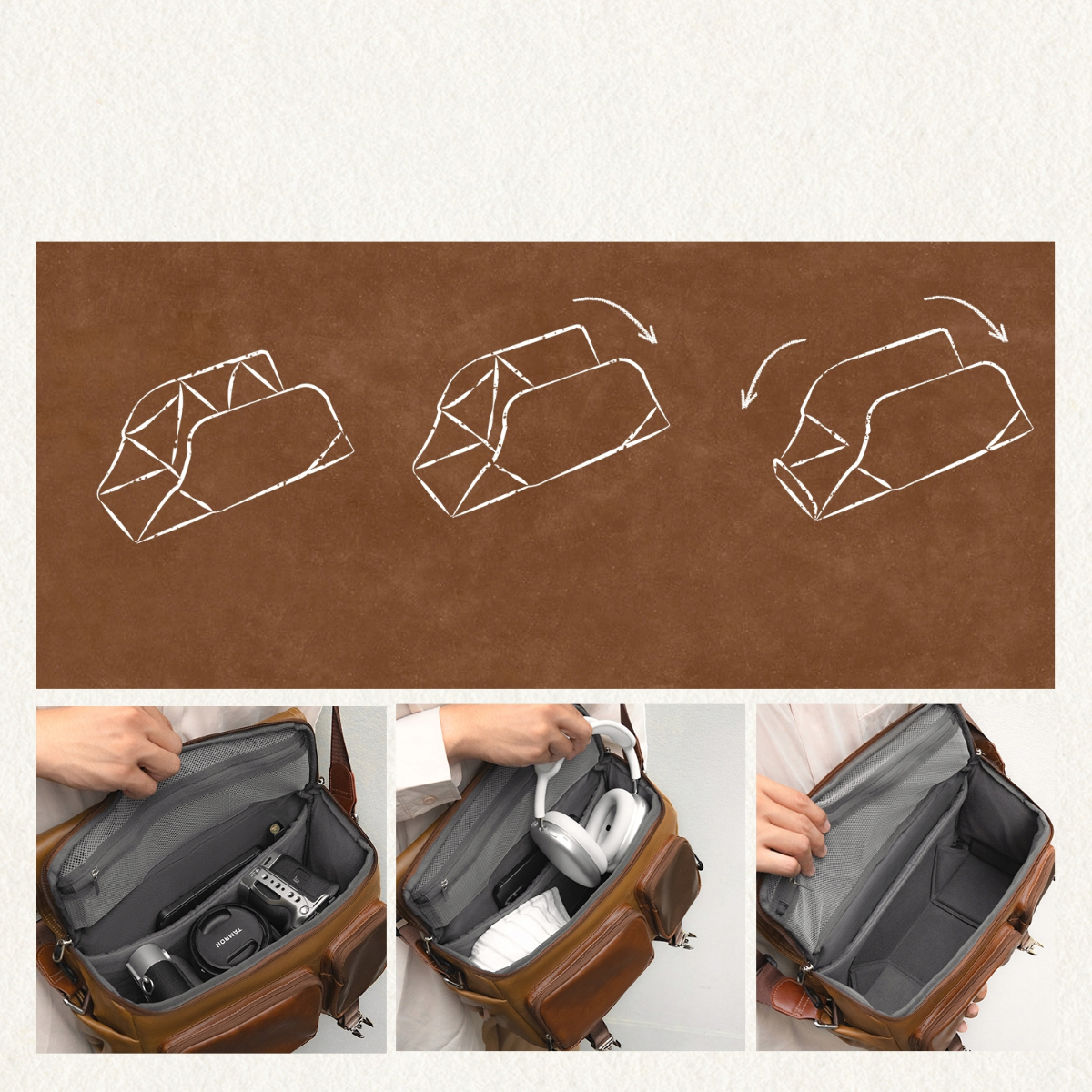 Bolsa Tranvsersal K&F Concept Vintage 10L – para Câmera e Acessórios