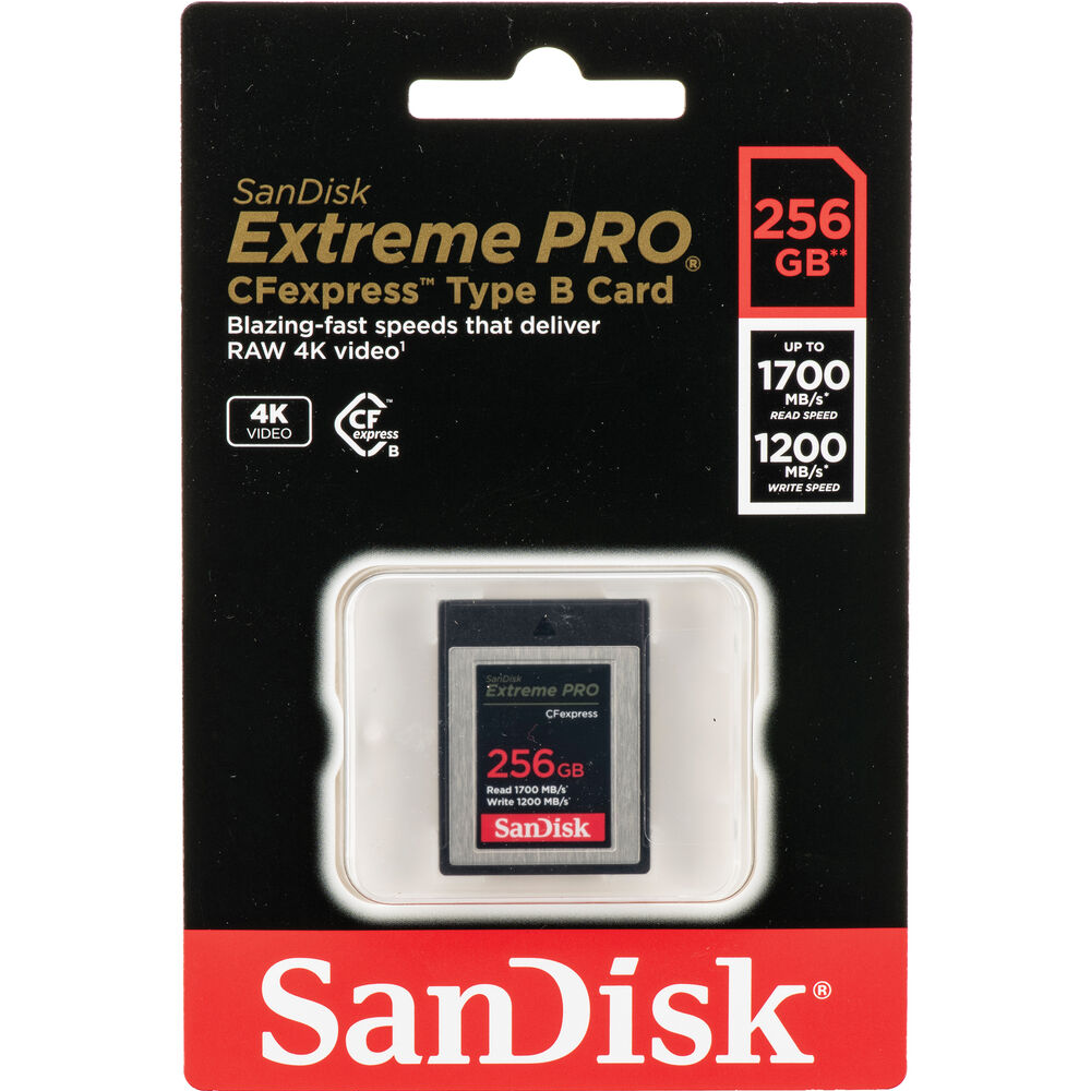 Cartão de Memória CFexpress SanDisk Extreme PRO 256GB Type B 1700MB/s