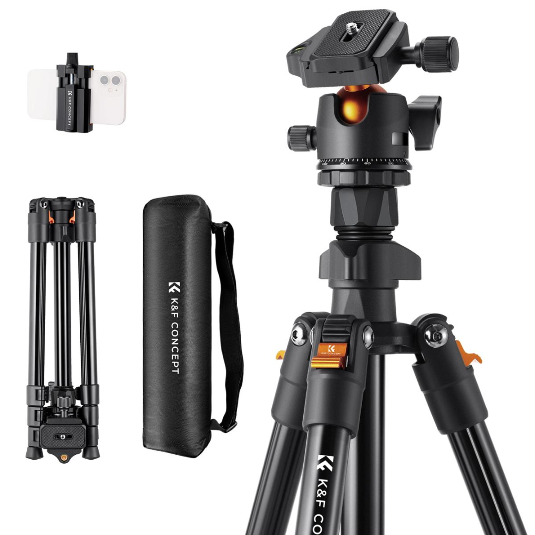 Tripé de Viagem K&F Concept Compacto - Leve, Portátil e para Mirrorless
