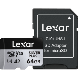 Cartão de Memória microSDXC Lexar 64GB Professional Silver Plus UHS-I 205MB/s