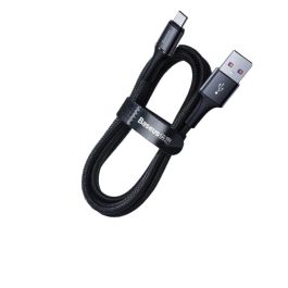 Cabo Baseus Tipo C com Luz LED – Compatível com Smartphones, Tablets e Dispositivos USB-C