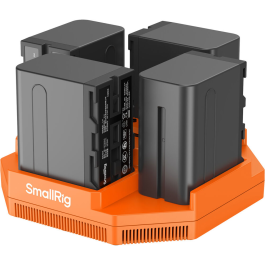 Kit de Carregador SmallRig com 4 Baterias NP-F970 - Alta Capacidade para Câmeras Sony Série L e Iluminação