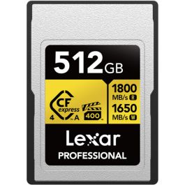 Cartão de Memória CFexpress 4.0 Lexar Profissional Gold 512GB Type A 1800MB/s