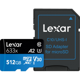 Cartão de Memória microSDXC Lexar Blue 512GB 633x UHS-I 100MB/s
