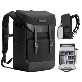 Mochila para Câmera DSLR e Laptop K&F Concept Urban Wander 02 20L – Com Capa de Chuva e Suporte para Tripé (Cinza Escuro)