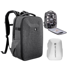 Mochila para Câmera DSLR e Laptop K&F Concept Nature Wander 10 22L – Compatível com Drone DJI Mavic e Capa de Chuva (Cinza Escuro)