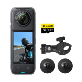 Câmera Insta360 X4 360° 8K Motorcycle Kit – Gravação em Movimento e Vídeos Imersivos
