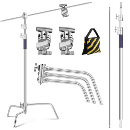 Tripé de Iluminação Tipo C K&F Concept 3,3 m – Suporte Profissional com Braço Horizontal de 126 cm