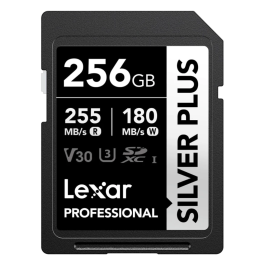 Cartão de Memória SDXC Lexar Professional Silver Plus 256GB UHS-I 255MB/s