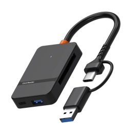 Leitor de cartão de memória 6 em 1 Usb C com adaptador USB