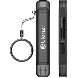 Leitor de Cartão Ulanzi USB e USB-C 3 em 1 para SD, Micro SD, SDHC e SDXC – Compatível com PC e Celular, Transferência Rápida e Design Compacto