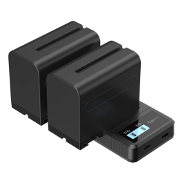 Kit de Carregador SmallRig com 2 Baterias NP-F970 - Alta Capacidade para Câmeras Sony Série L e Iluminação