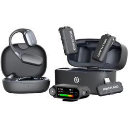 Microfone Wireless Hollyland LARK MAX 2 Duo Ultimate Combo para Câmeras e Dispositivos Móveis