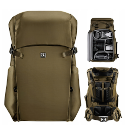 Mochila Fotografia K&F Concept Star Wander 01 30L – Organização e Proteção para Equipamentos (Champagne)