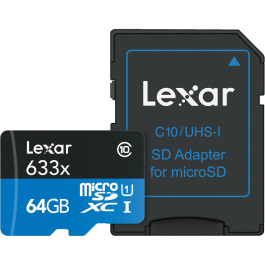 Cartão de Memória microSDXC Lexar Blue 64GB 633x UHS-I 100MB/s