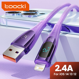Cabo de Carregamento Toocki para iPhone – Display Integrado para Monitoramento de Voltagem e Corrente
