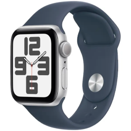 Apple Watch SE 2 44mm, GPS, Alumínio Silver, Pulseira Esportiva Denim