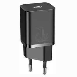 Carregador Baseus Super Si 20W Tipo C – Alta Velocidade de Carga e Portátil (Preto)