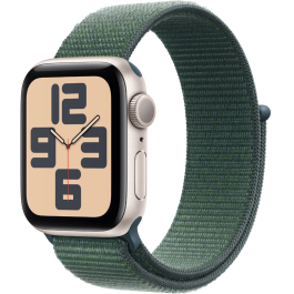 Apple Watch SE 2 44mm, GPS, Alumínio Starlight, Pulseira Loop Green