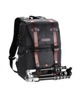 Mochila K&F Concept Urban Wander 01 20L – para Câmera, Notebook 15,6" e Tripé (Marrom Escuro)