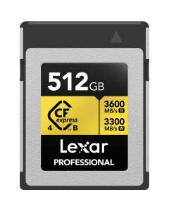 Cartão de Memória CFexpress 4.0 Lexar Profissional Gold 512GB Type B 3600MB/s