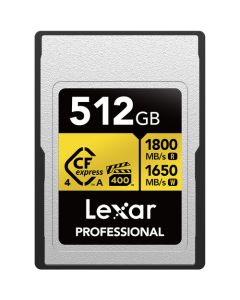 Cartão de Memória CFexpress 4.0 Lexar Profissional Gold 512GB Type A 1800MB/s