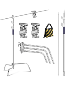 Tripé de Iluminação Tipo C K&F Concept 3,3 m – Suporte Profissional com Braço Horizontal de 126 cm