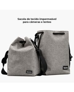 Bolsa Impermeável para transporte de câmeras e lentes Canon, Nikon e Sony. (PRETO)