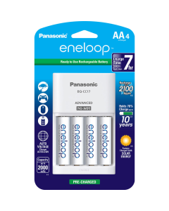 Carregador de Pilhas Panasonic Eneloop + 4 Pilhas AA