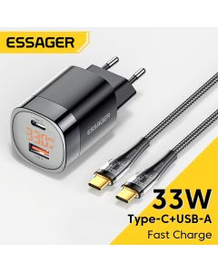 Carregador USB/USB-C 33W Quick Charge – Dupla Saída para Smartphones
