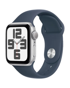 Apple Watch SE 2 44mm, GPS, Alumínio Silver, Pulseira Esportiva Denim