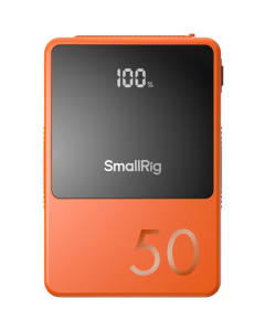 Bateria SmallRig VB50 Mini V-Mount (Laranja) – 50Wh, USB-C PD 45W e Design Compacto