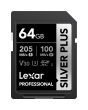 Cartão de Memória SDXC Lexar Professional Silver Plus 64GB UHS-I 205MB/s