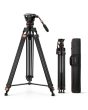 Tripé de Vídeo K&F Concept VA3 + BV10 com Cabeça Fluida – Altura Máx. 1,91m e Capacidade até 8kg