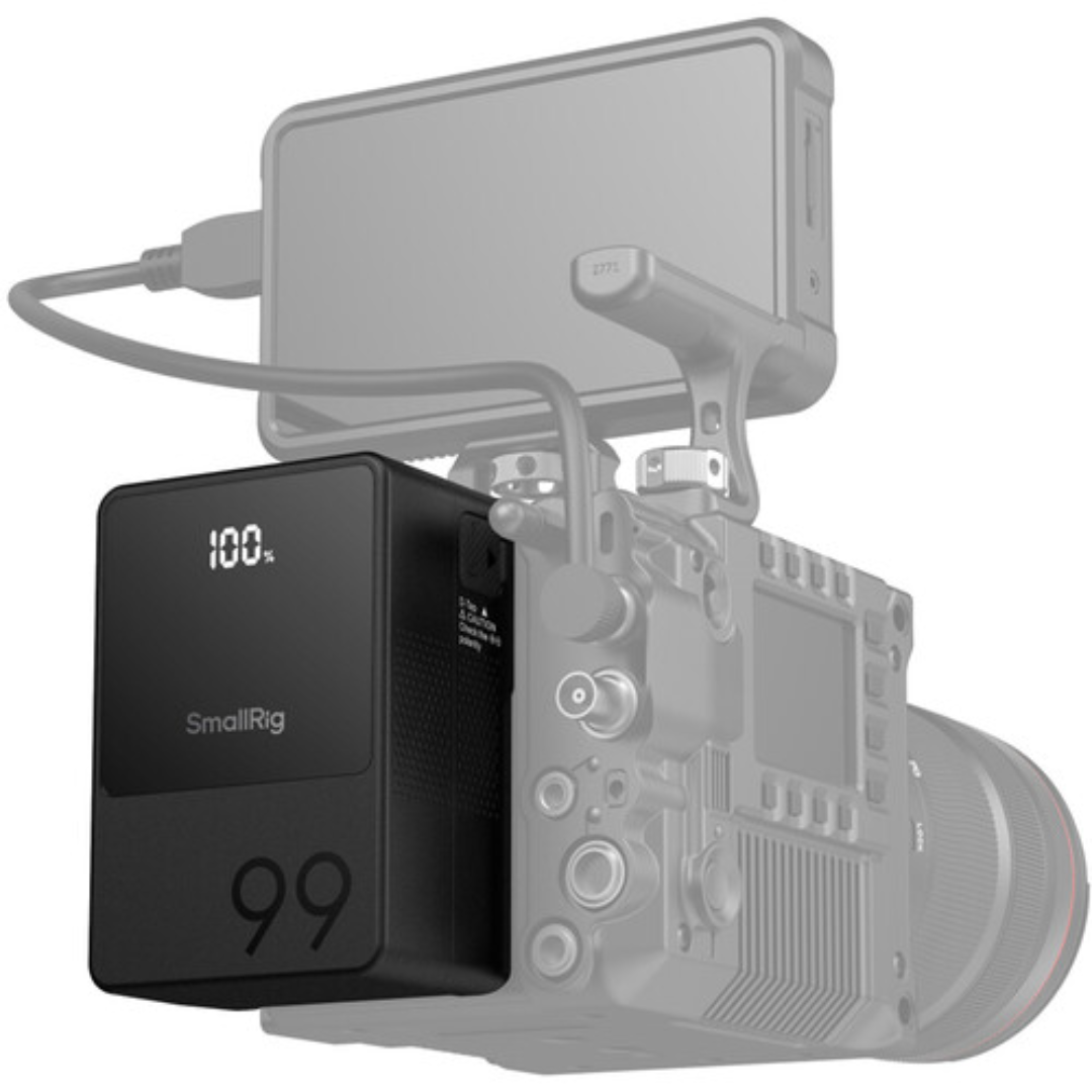 Bateria SmallRig VB99 Mini V-Mount (Preta) – 99Wh, USB-C PD e Design Compacto