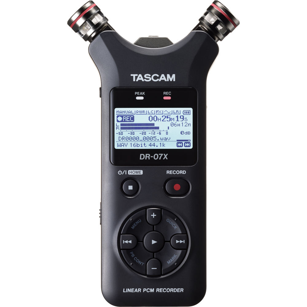 Gravador Portátil de Áudio TASCAM DR-07X – Captação Estéreo de Alta Qualidade