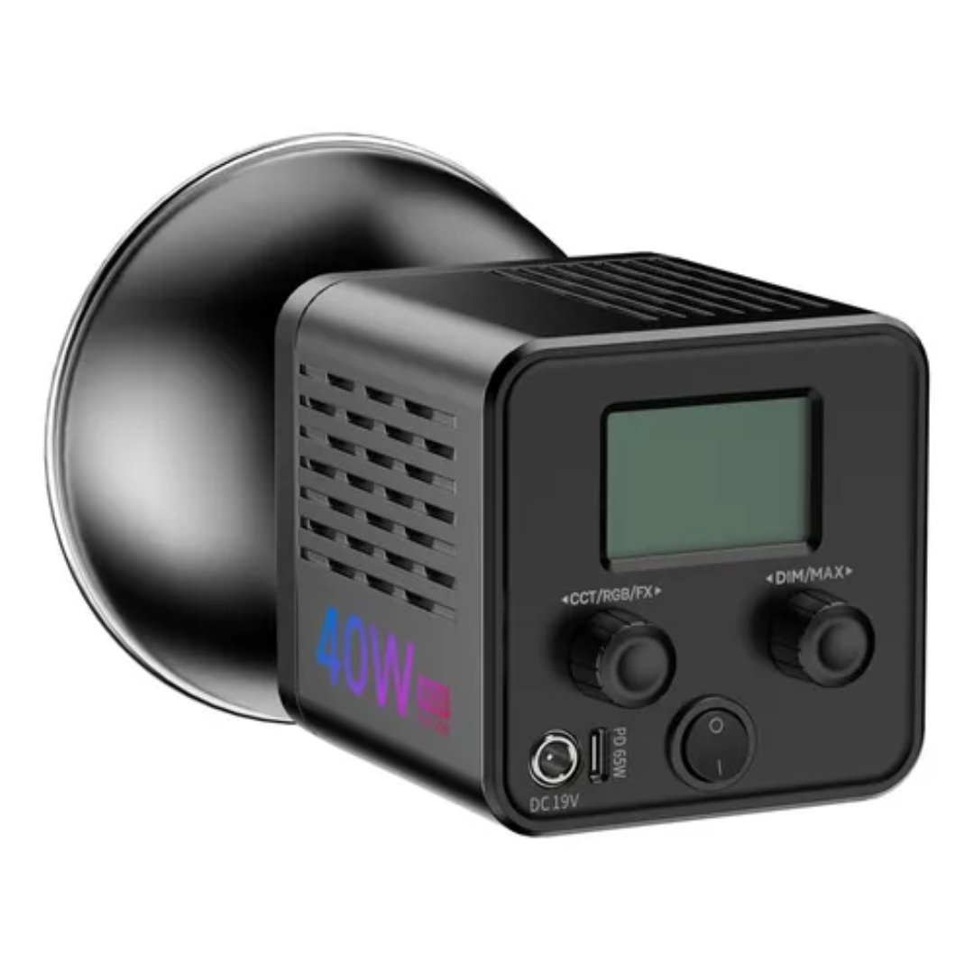 Luz de Vídeo LED Ulanzi 40W RGB COB – Portátil e Potente