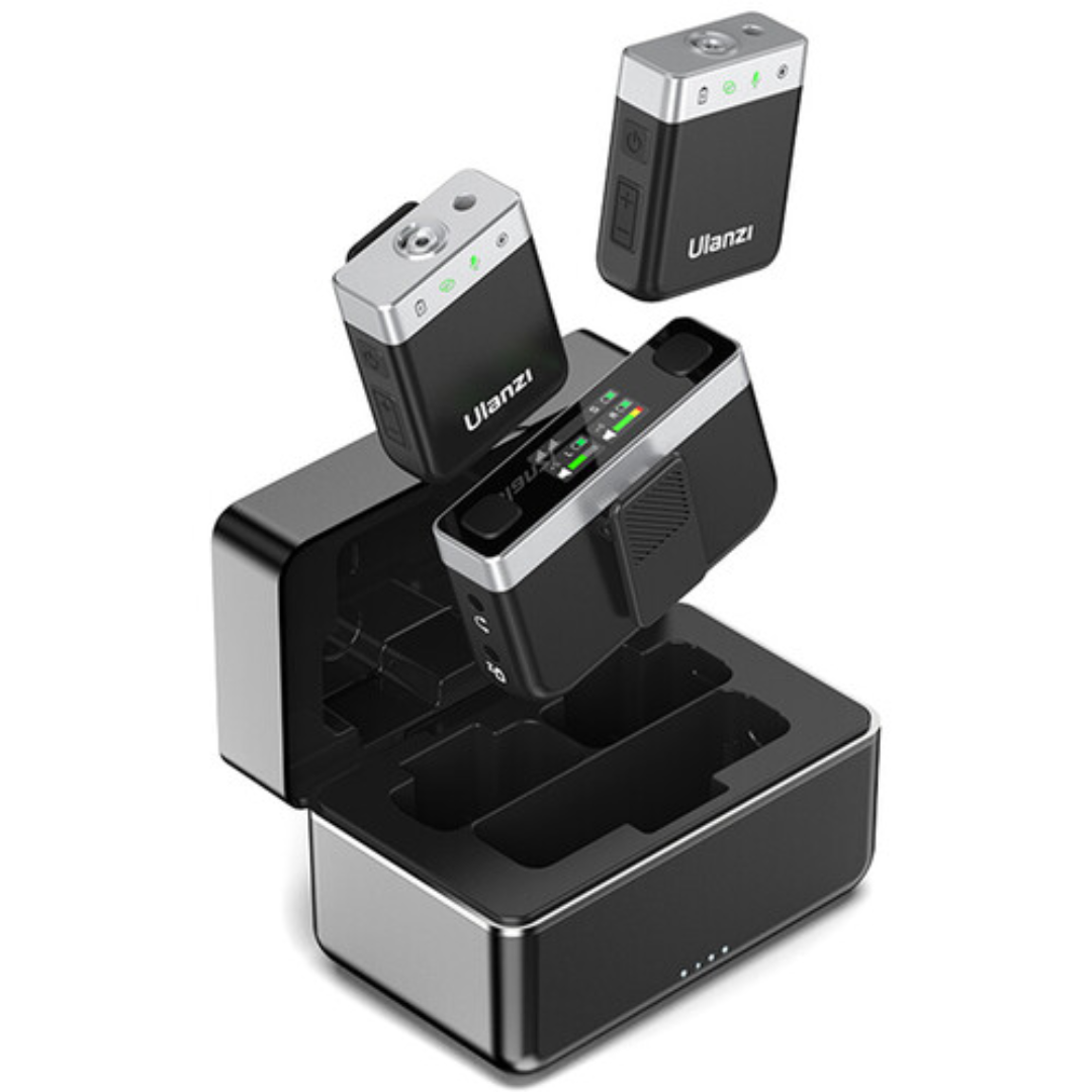 Microfone Wireless Ulanzi AM18 U-Mic – Lapela Dupla, Compatível com Celular e Câmera