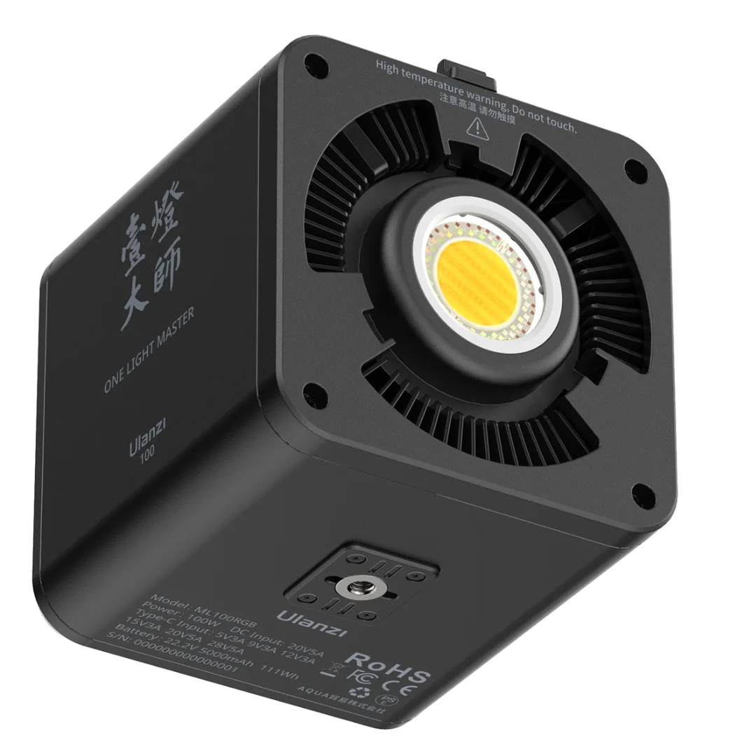 Luz de Vídeo LED Ulanzi ML100Bi 100W COB – Potente, Portátil e Versátil