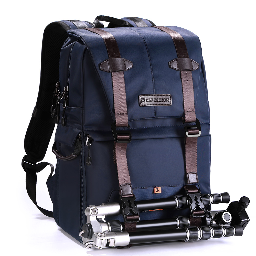 Mochila K&F Concept Urban Wander 01 20L – para Câmera, Notebook 15,6" e Tripé (Azul Escuro)